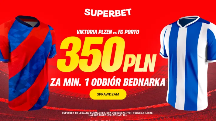 Superbet: Bonus 350 PLN za minimum 1 odbiór Jana Bednarka w meczu Viktoria Plzen - Porto