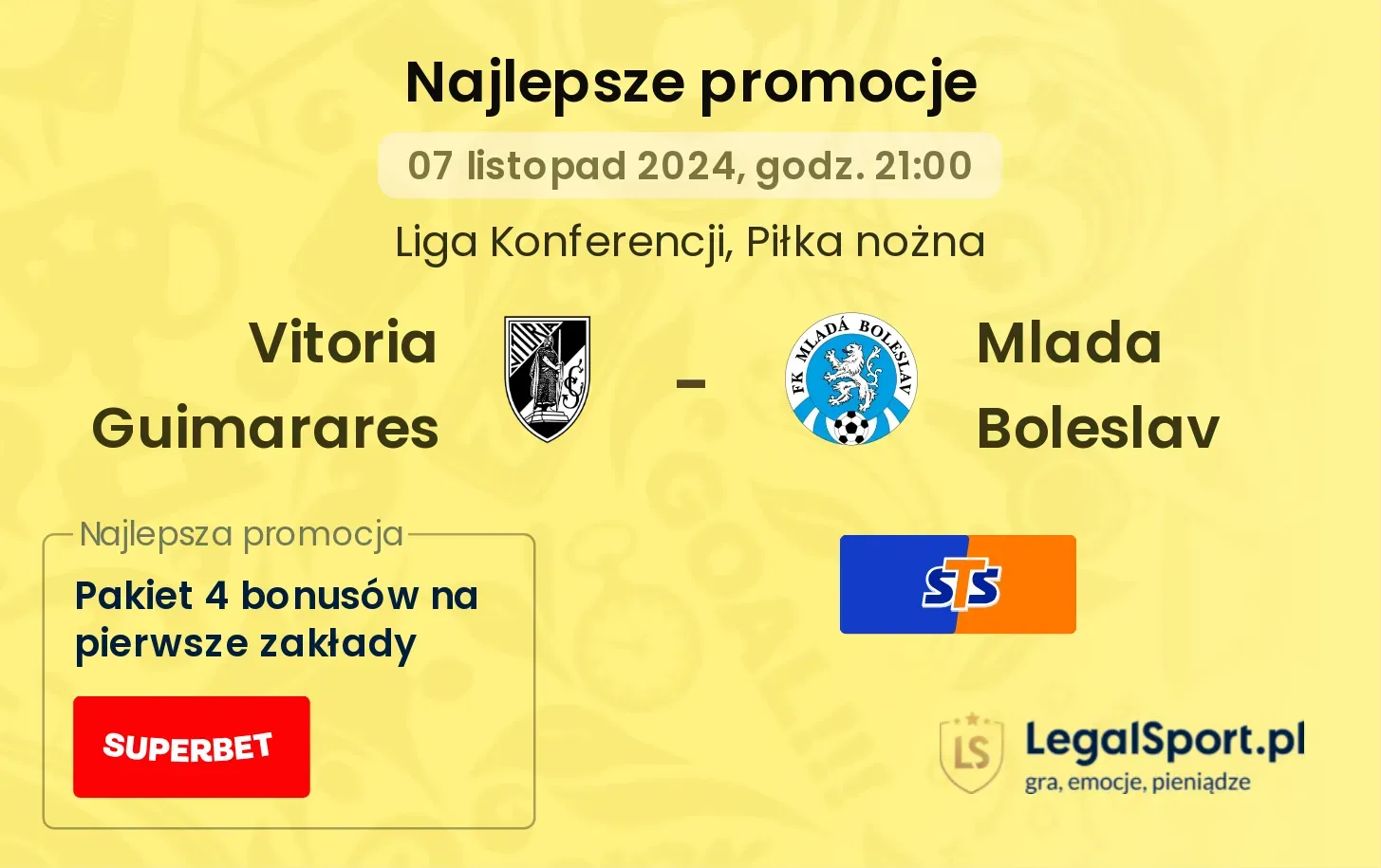 Vitoria Guimarares - Mlada Boleslav  promocje u bukmacherów 07.11, 21:00
