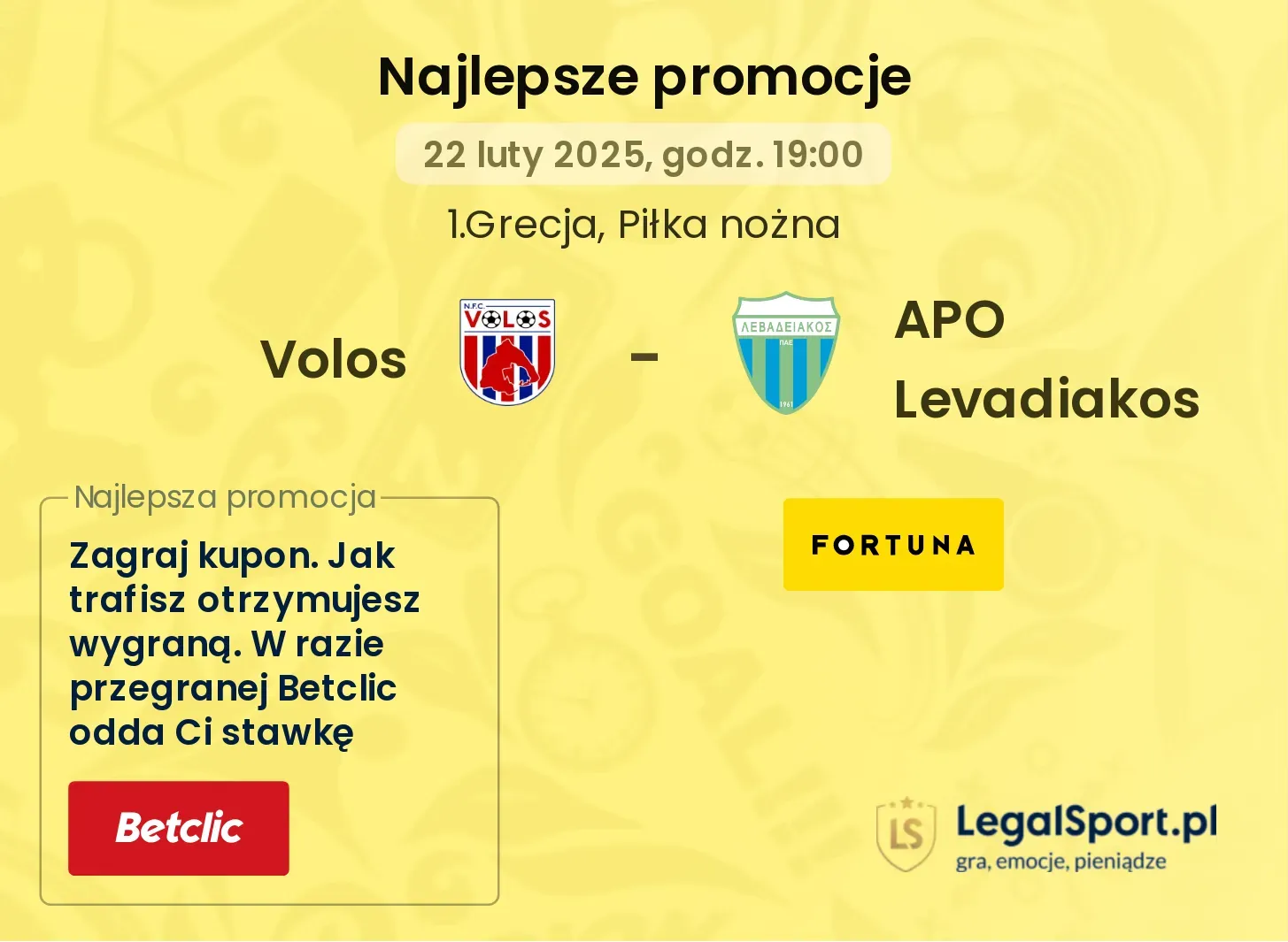 Volos - APO Levadiakos promocje bukmacherskie
