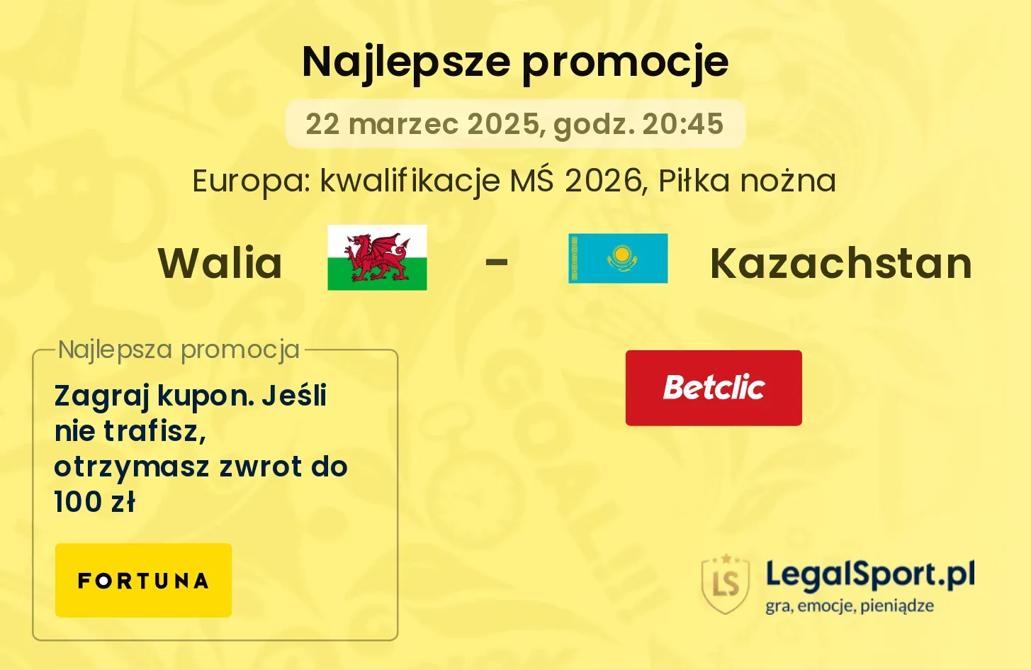 Walia - Kazachstan promocje bukmacherskie