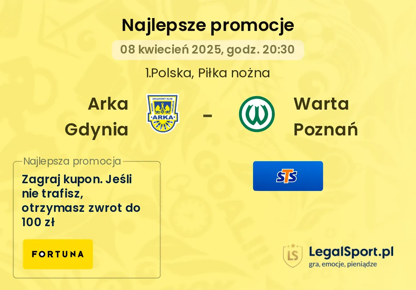 Arka Gdynia - Warta Poznań promocje u bukmacherów