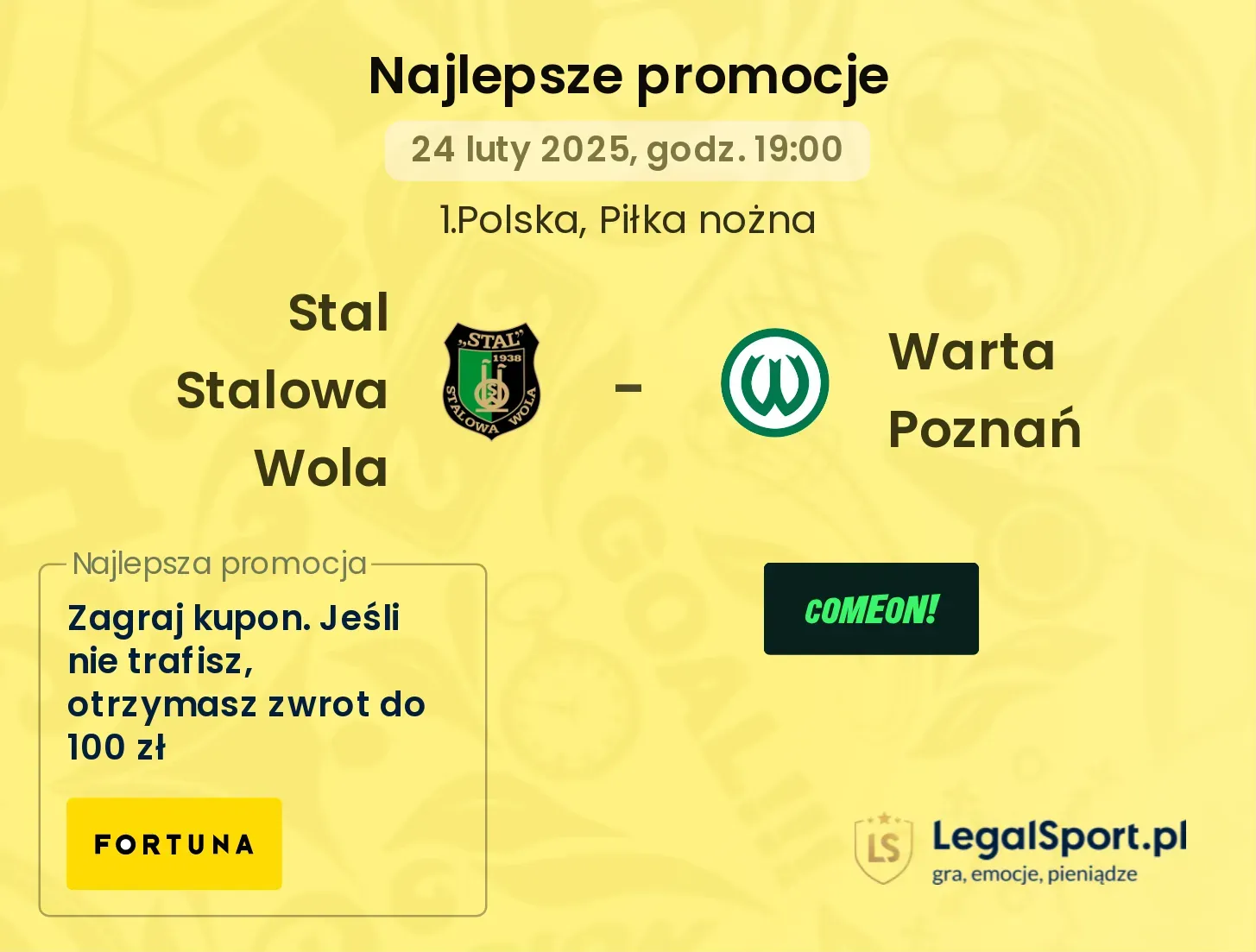 Stal Stalowa Wola - Warta Poznań promocje bukmacherskie