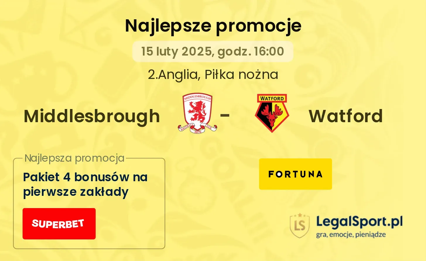 Middlesbrough - Watford promocje u bukmacherów