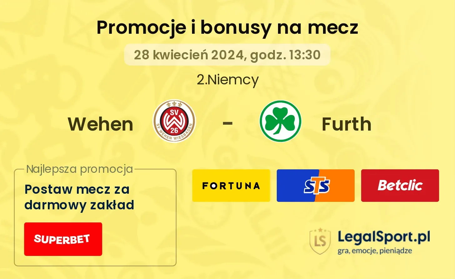 Wehen - Furth promocje bonusy na mecz