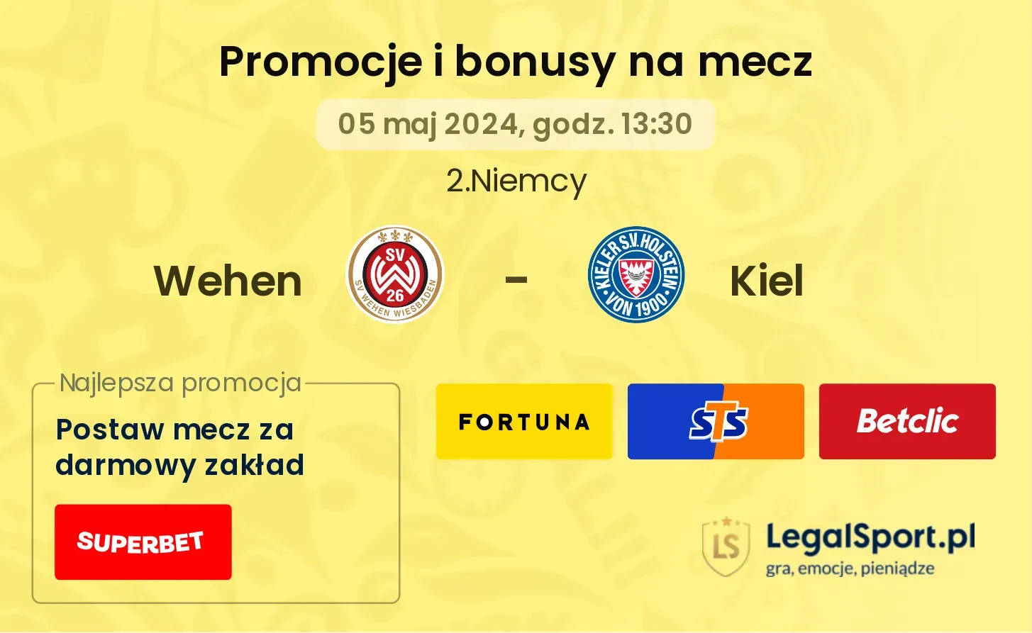 Wehen - Kiel promocje bonusy na mecz