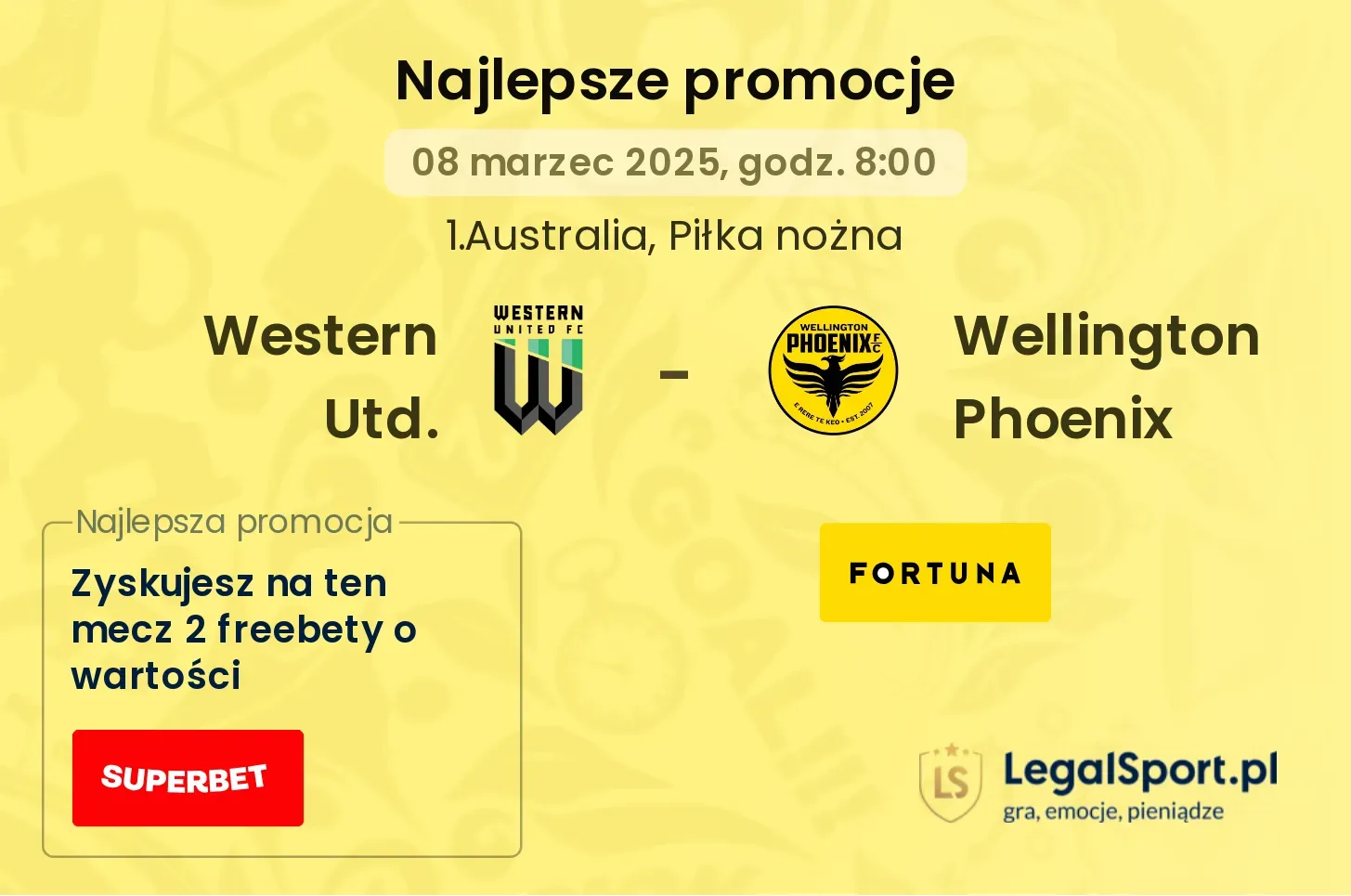 Western Utd. - Wellington Phoenix promocje u bukmacherów