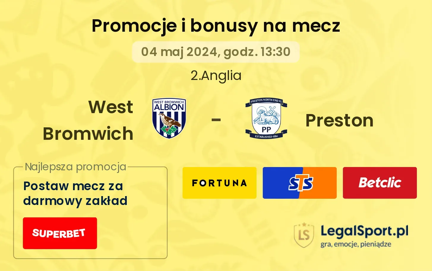 West Bromwich - Preston promocje bonusy na mecz