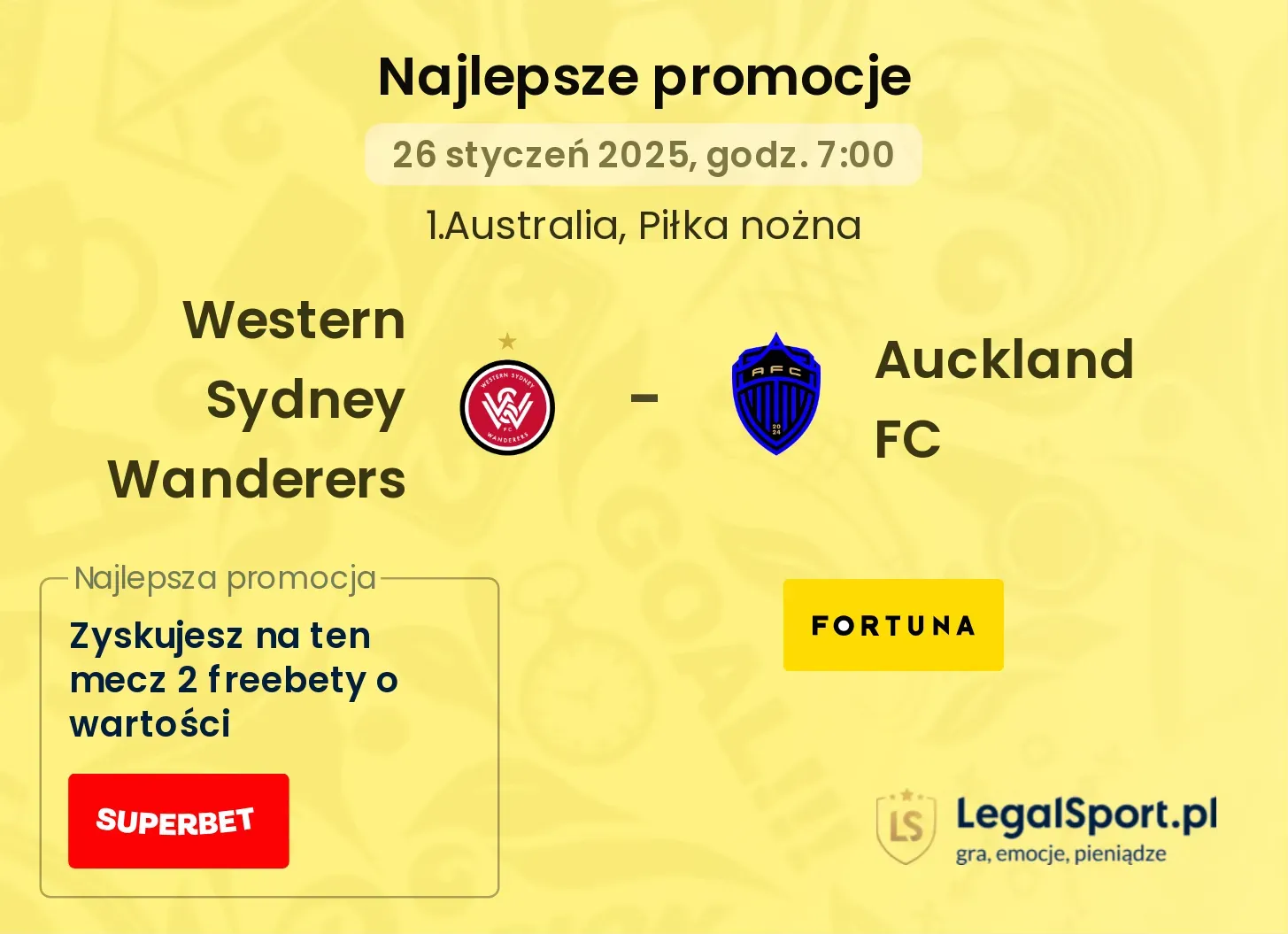 Western Sydney Wanderers - Auckland FC promocje u bukmacherów