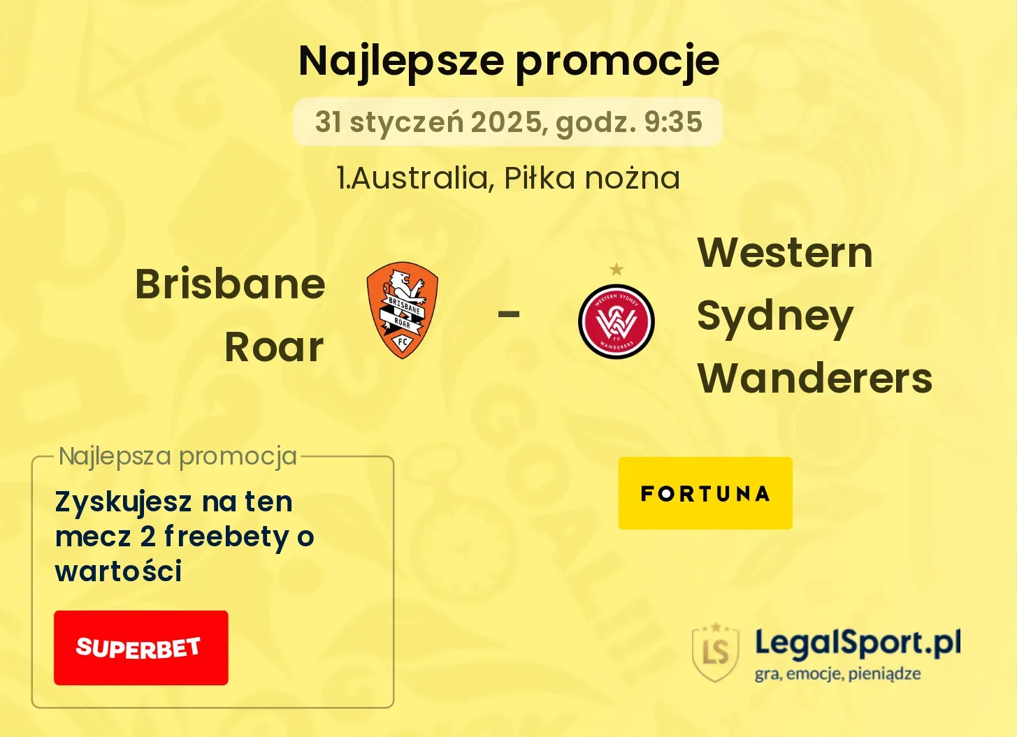 Brisbane Roar - Western Sydney Wanderers promocje bukmacherskie