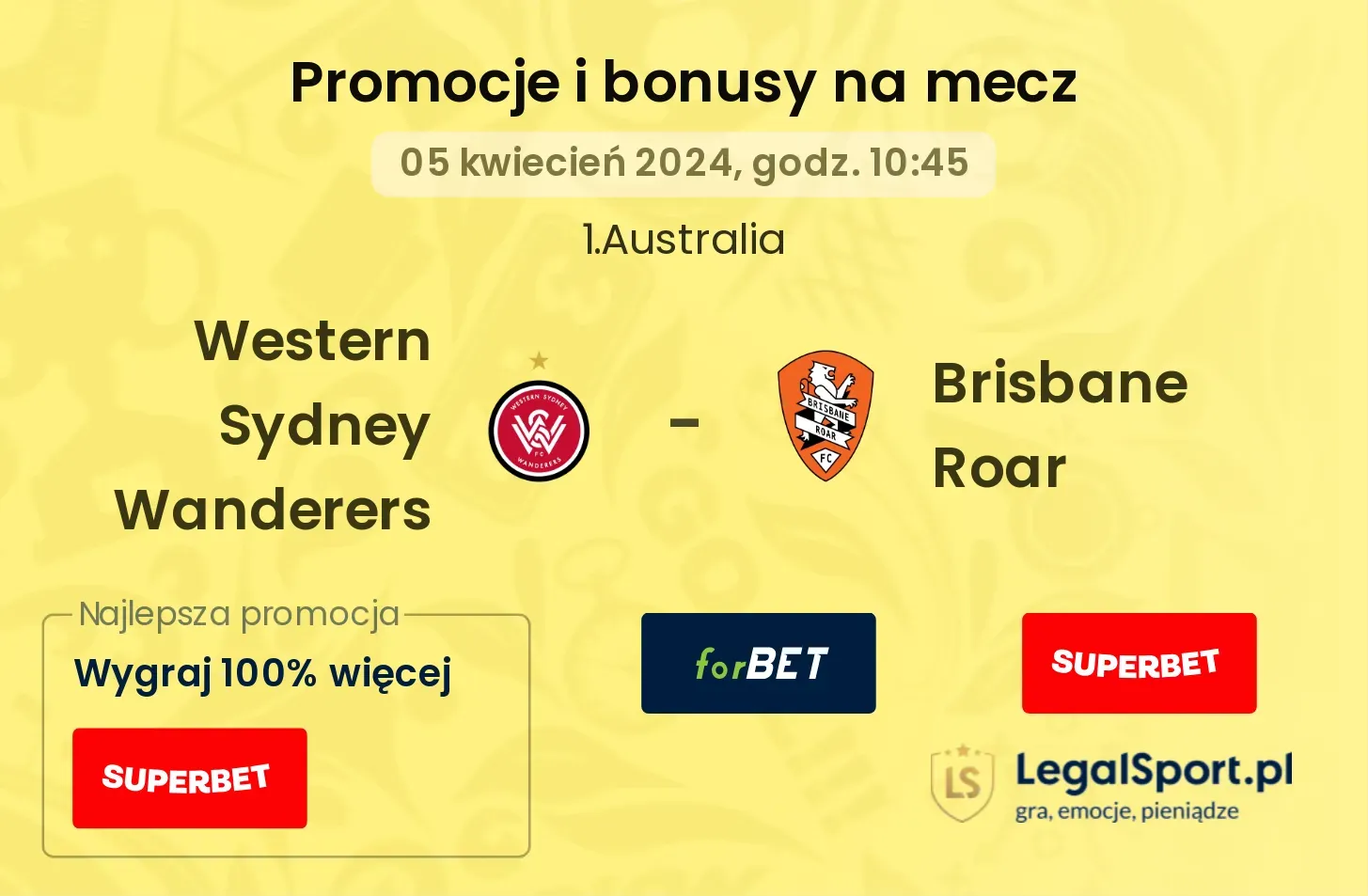 Western Sydney Wanderers - Brisbane Roar promocje bonusy na mecz