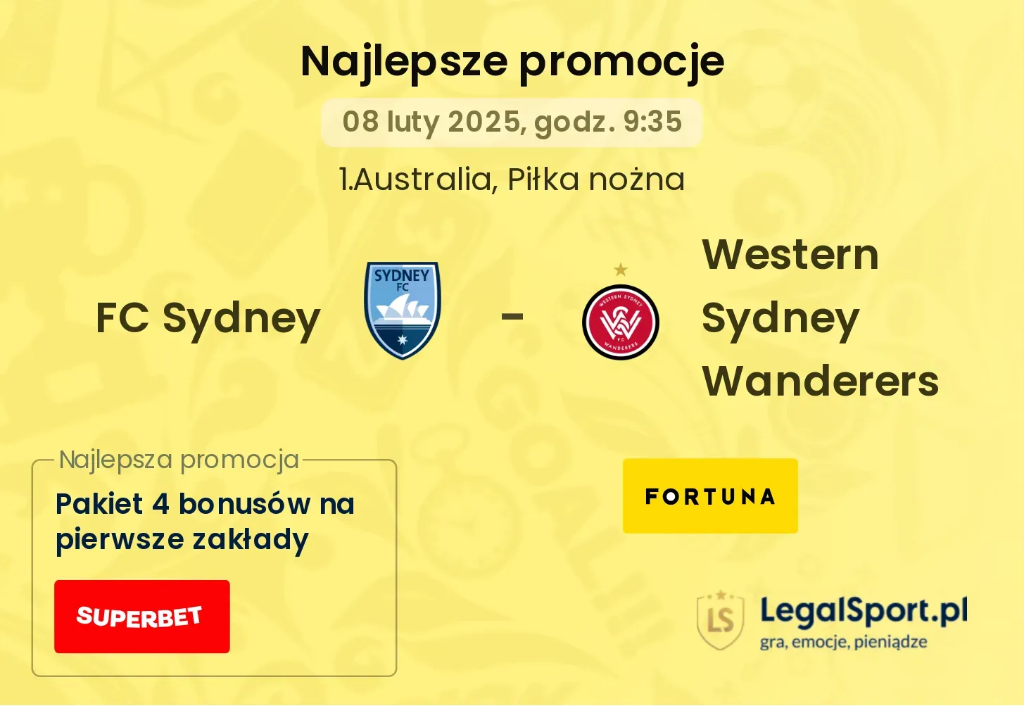 FC Sydney - Western Sydney Wanderers promocje u bukmacherów
