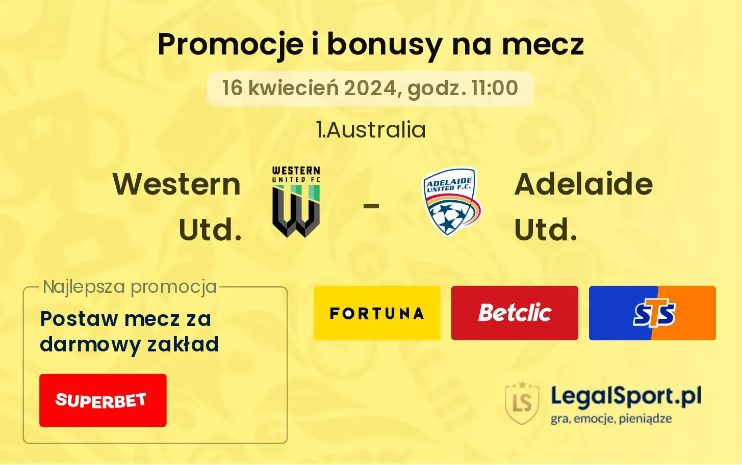 Western Utd. - Adelaide Utd. promocje bonusy na mecz