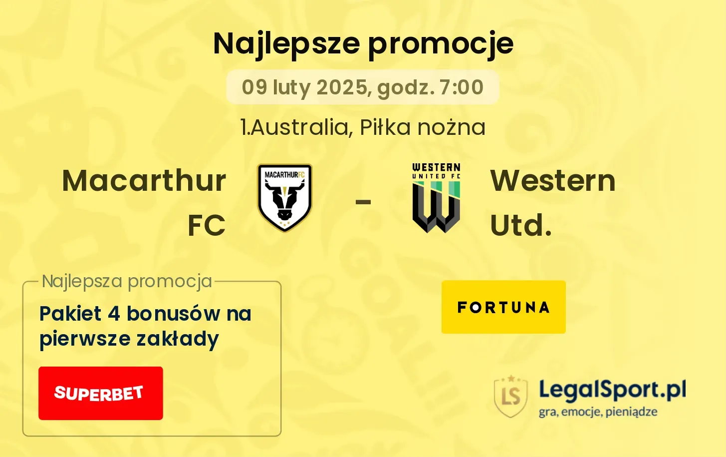 Macarthur FC - Western Utd. promocje u bukmacherów