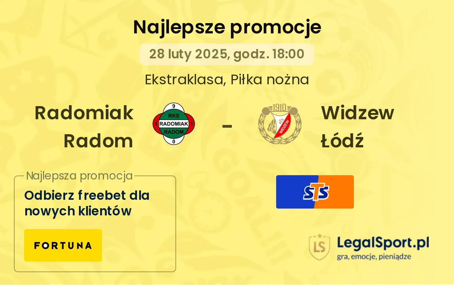 Radomiak Radom - Widzew Łódź promocje u bukmacherów