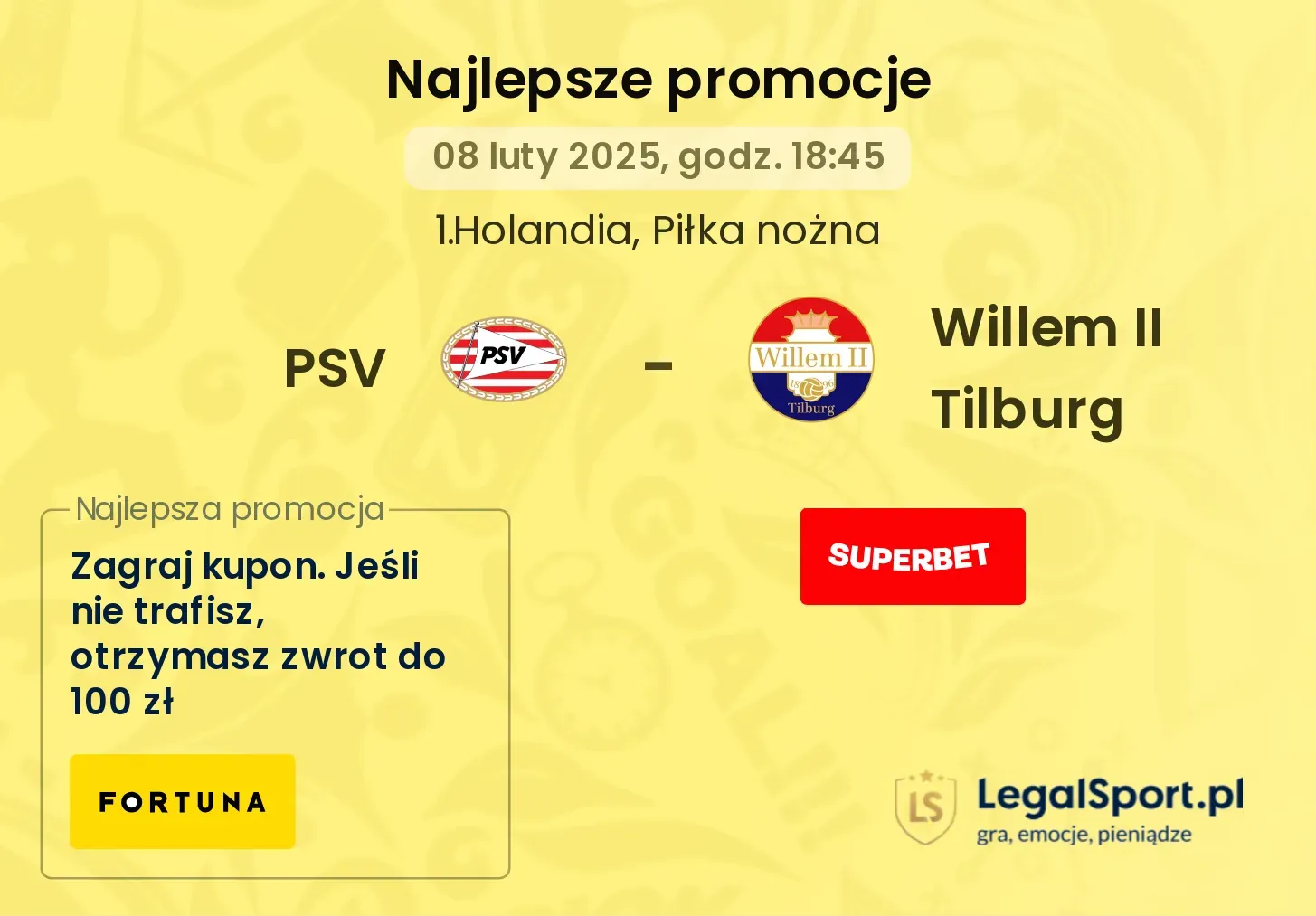 PSV - Willem II Tilburg promocje bukmacherskie