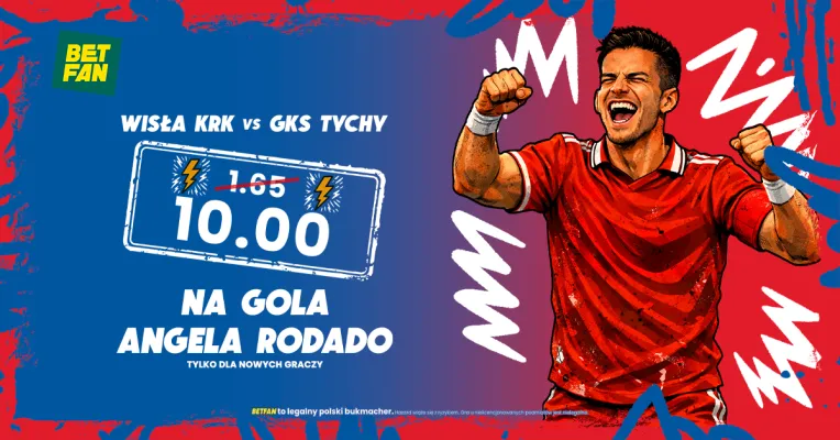 Kurs 10.00 na gola Rodado z GKS Tychy od BETFAN