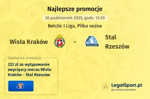 Wisła Kraków - Stal Rzeszów promocje u bukmacherów
