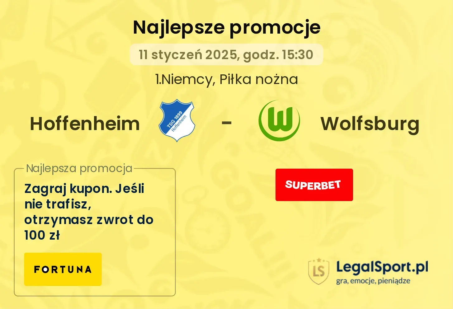 Hoffenheim - Wolfsburg promocje bukmacherskie