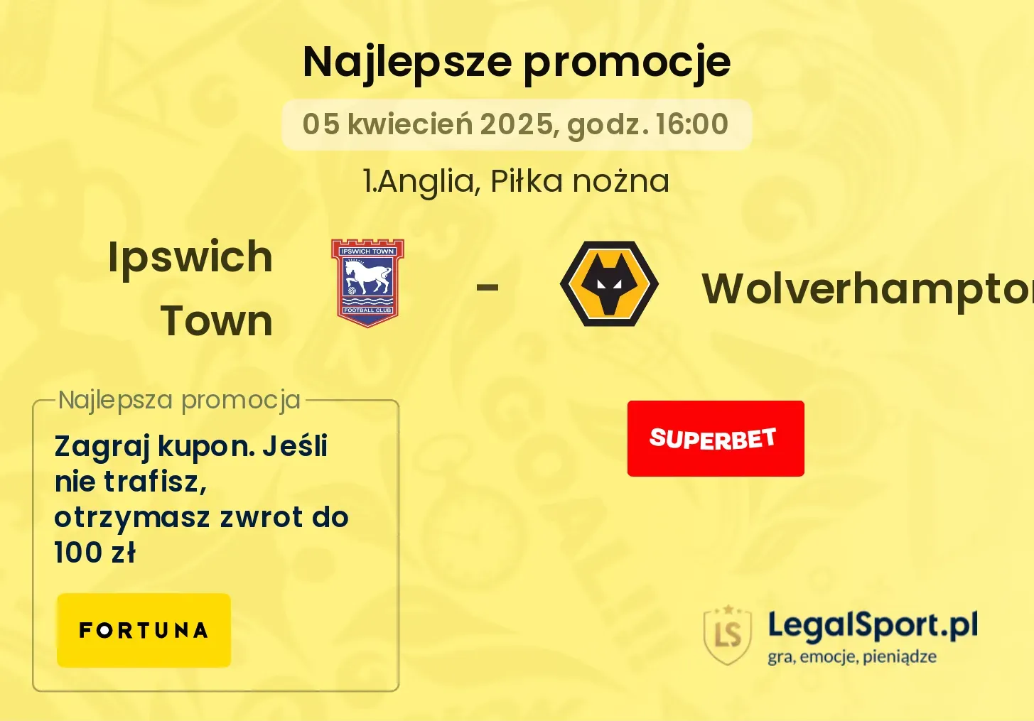 Ipswich Town - Wolverhampton promocje bukmacherskie