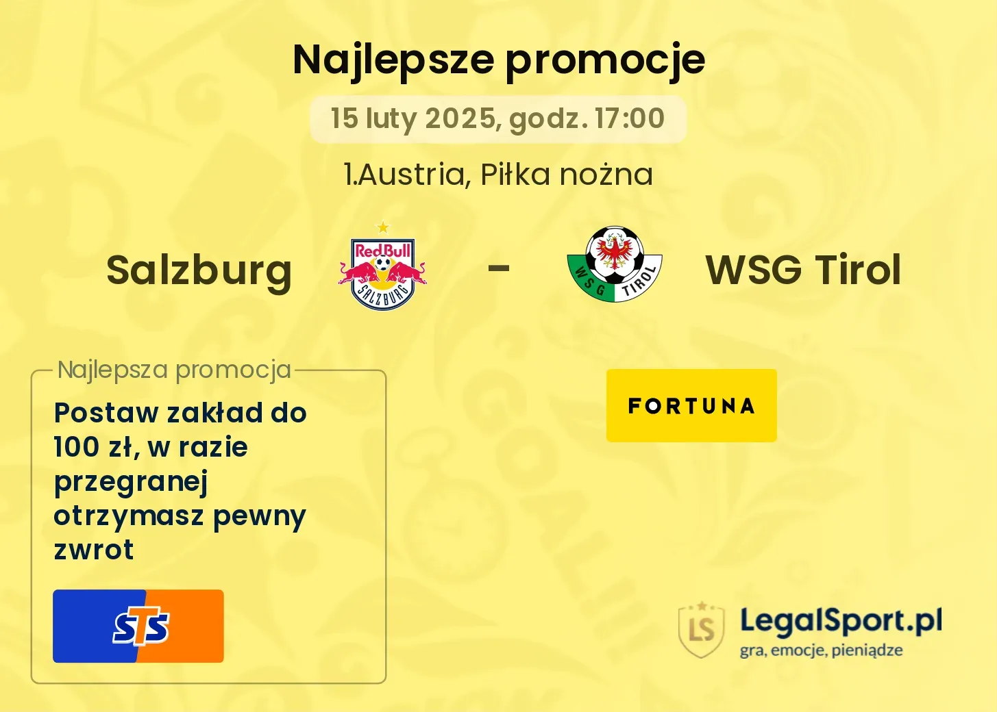Salzburg - WSG Tirol promocje u bukmacherów