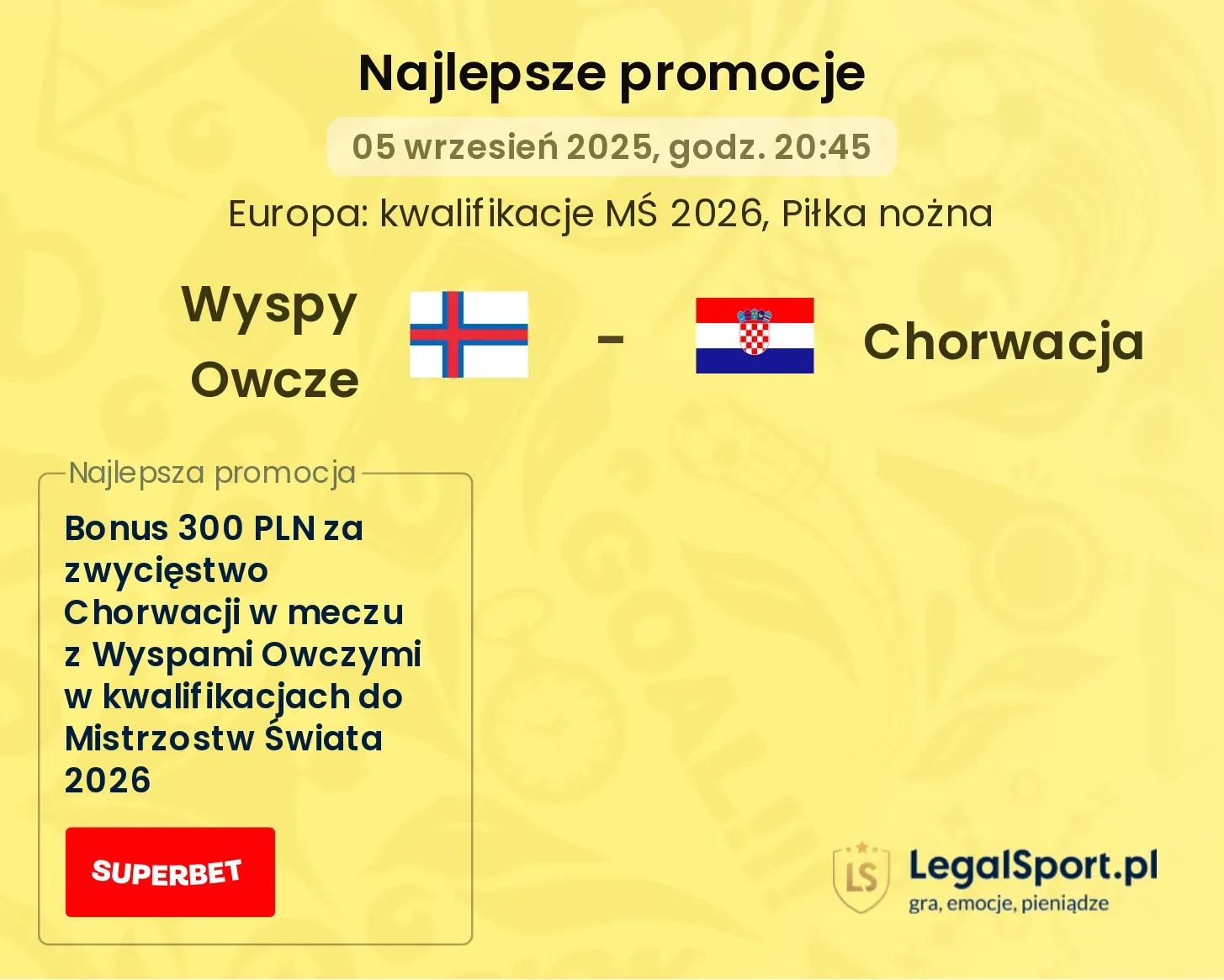 Wyspy Owcze - Chorwacja promocje u bukmacherów