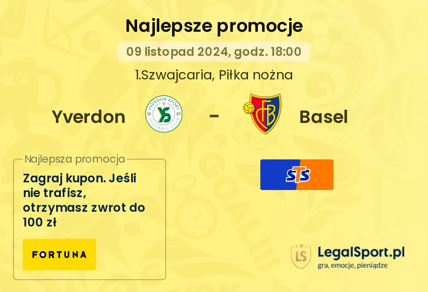 Yverdon - Basel promocje u bukmacherów 09.11, 18:00