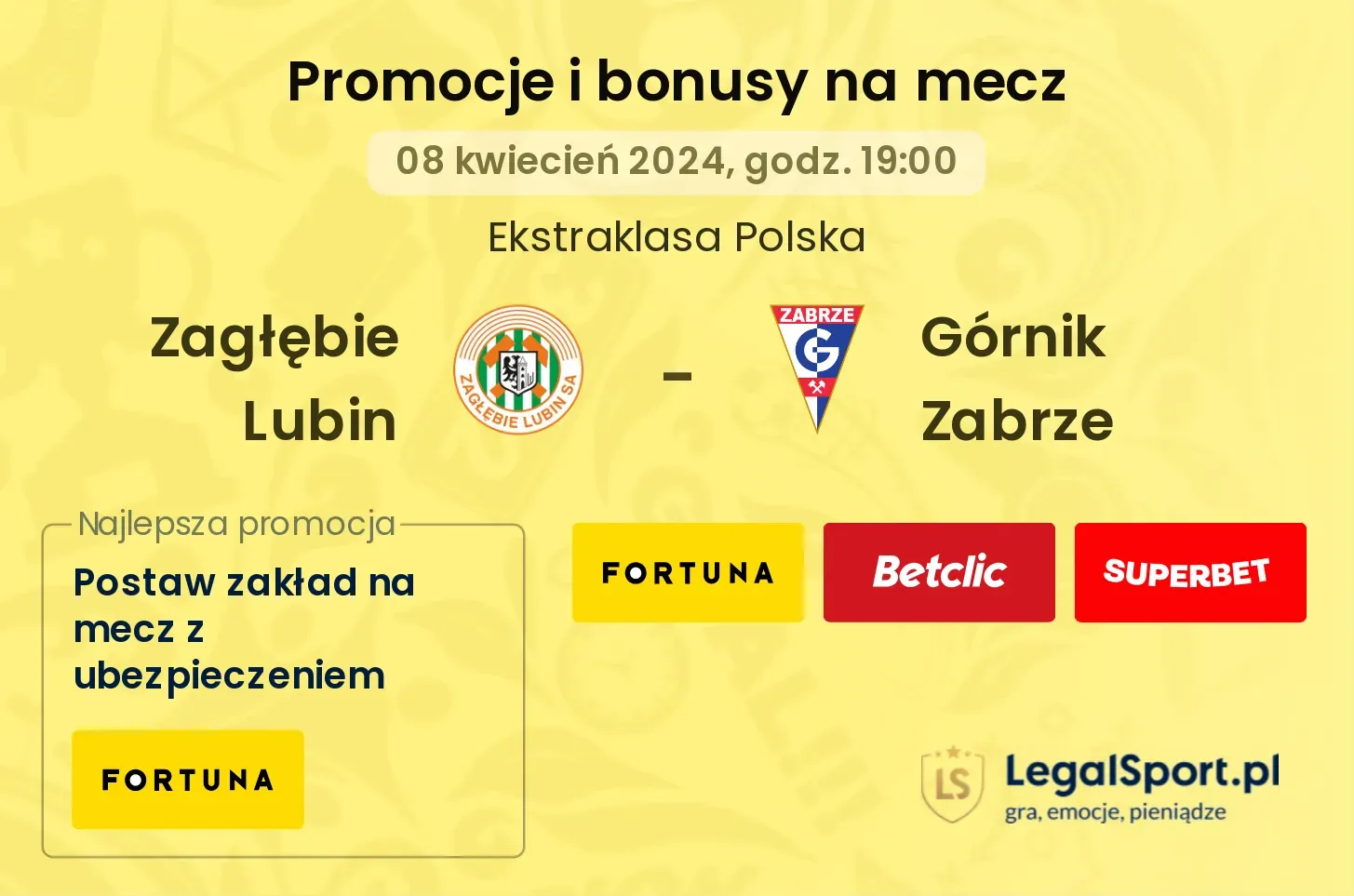 Zagłębie Lubin - Górnik Zabrze promocje bonusy na mecz