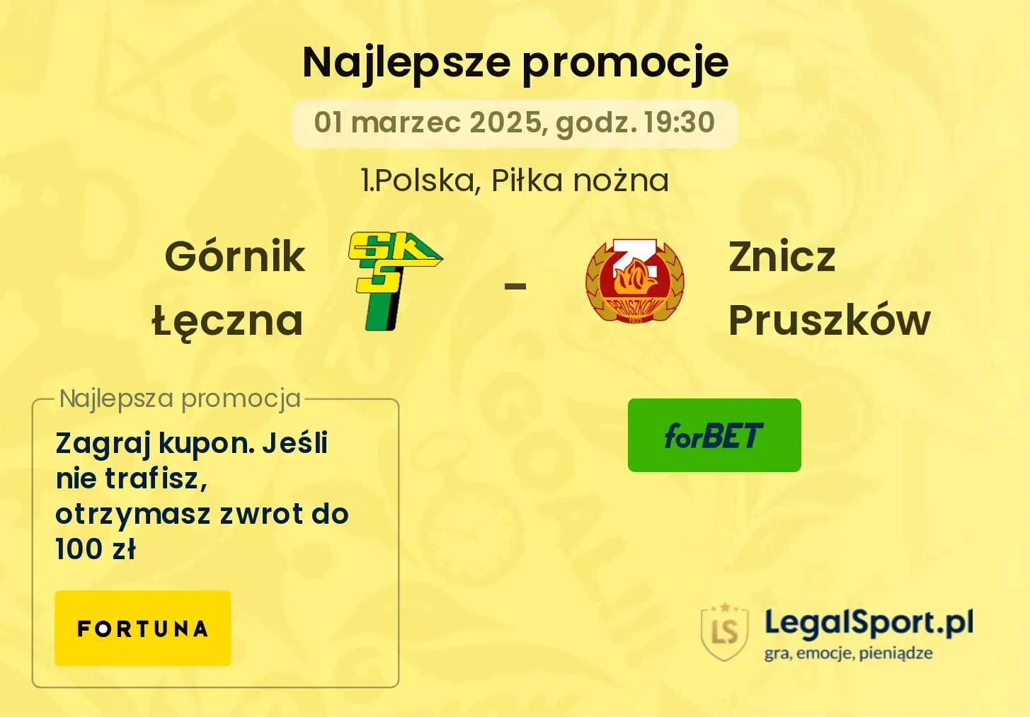 Górnik Łęczna - Znicz Pruszków promocje u bukmacherów