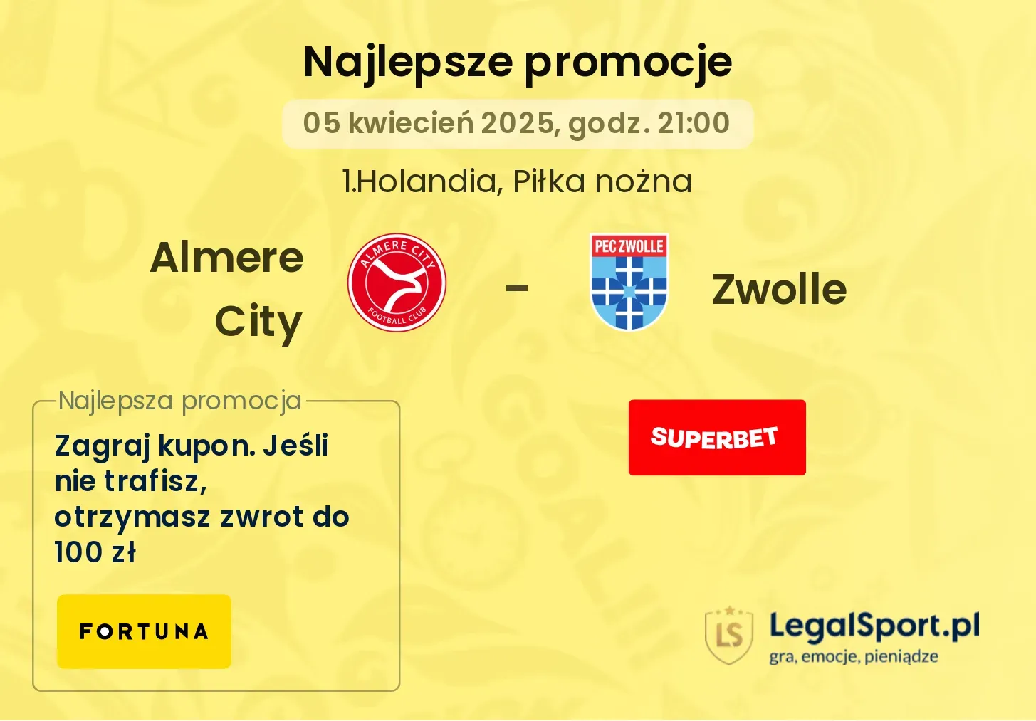 Almere City - Zwolle promocje u bukmacherów