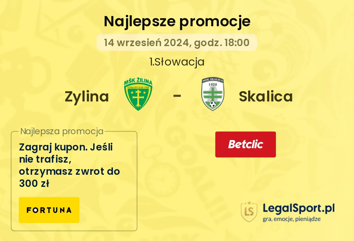 Zylina - Skalica promocje bukmacherskie 14.09, 18:00