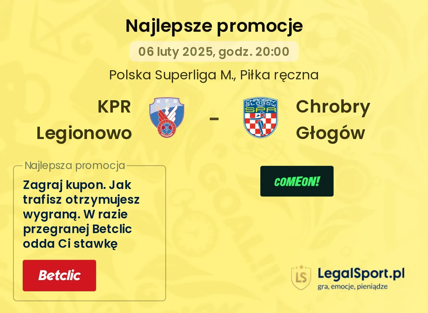 KPR Legionowo - Chrobry Głogów promocje u bukmacherów
