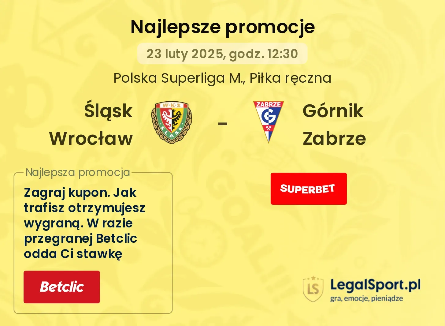 Śląsk Wrocław - Górnik Zabrze promocje bukmacherskie