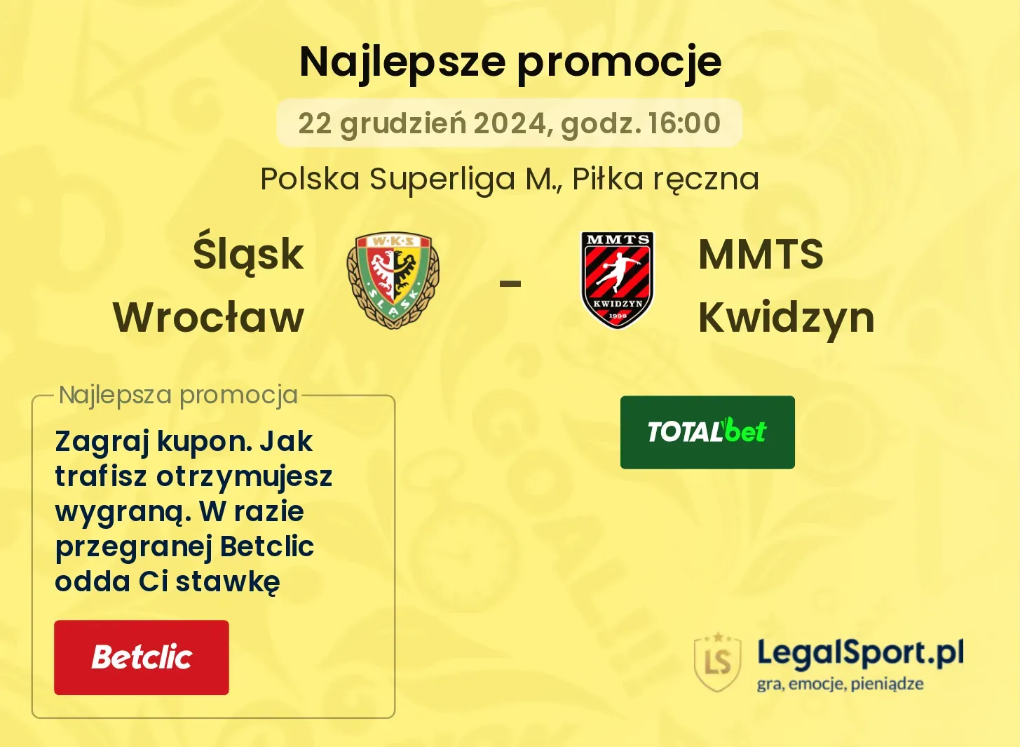 Śląsk Wrocław - MMTS Kwidzyn promocje u bukmacherów