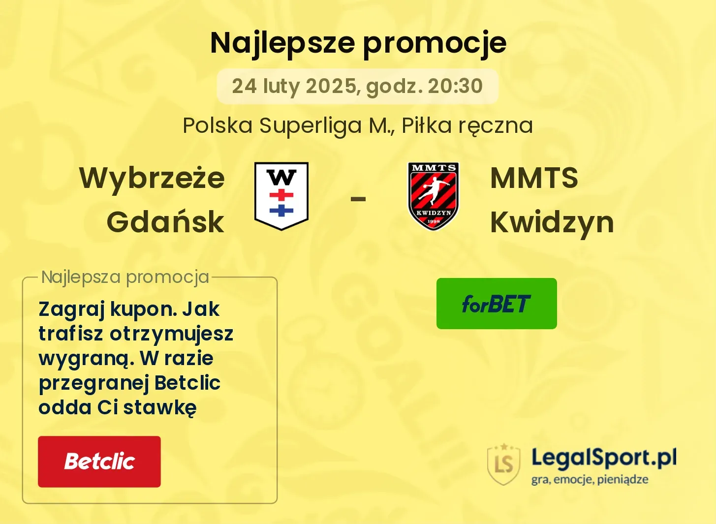 Wybrzeże Gdańsk - MMTS Kwidzyn promocje bukmacherskie