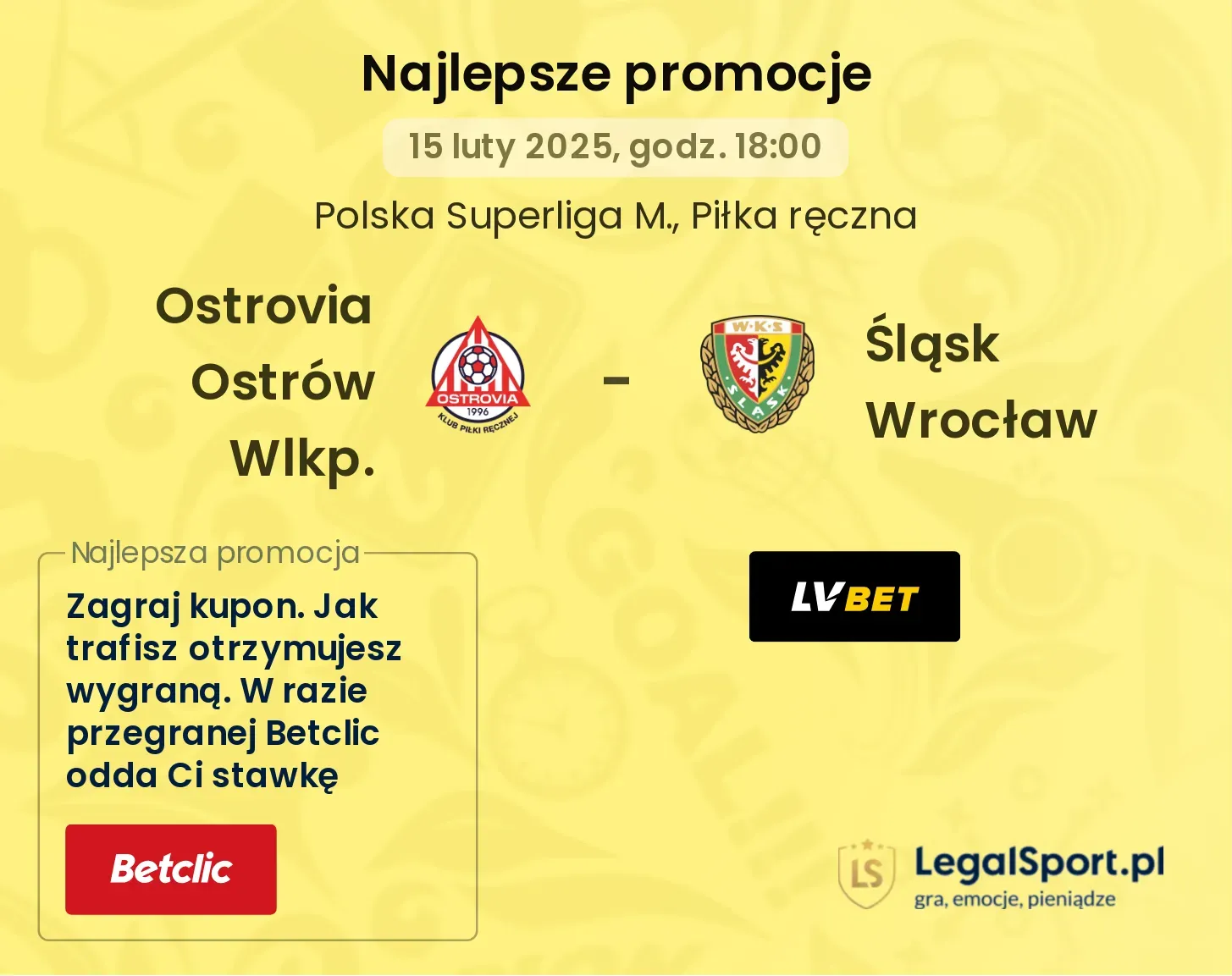 Ostrovia Ostrów Wlkp. - Śląsk Wrocław promocje u bukmacherów