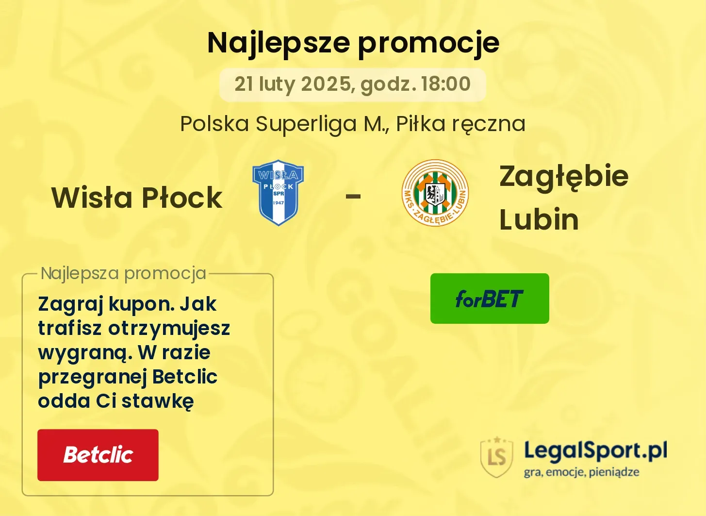 Wisła Płock - Zagłębie Lubin promocje u bukmacherów