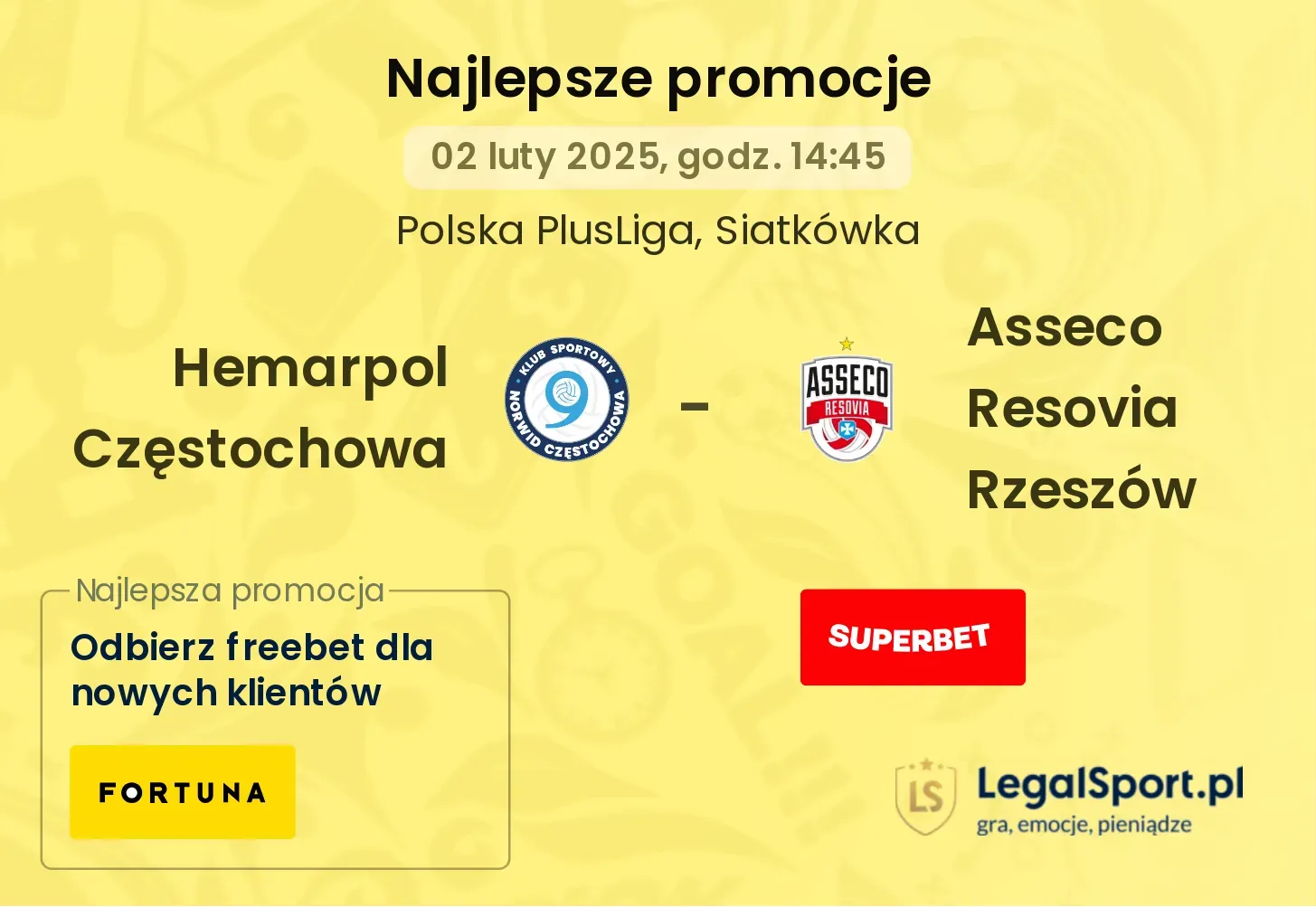 Hemarpol Częstochowa - Asseco Resovia Rzeszów promocje u bukmacherów