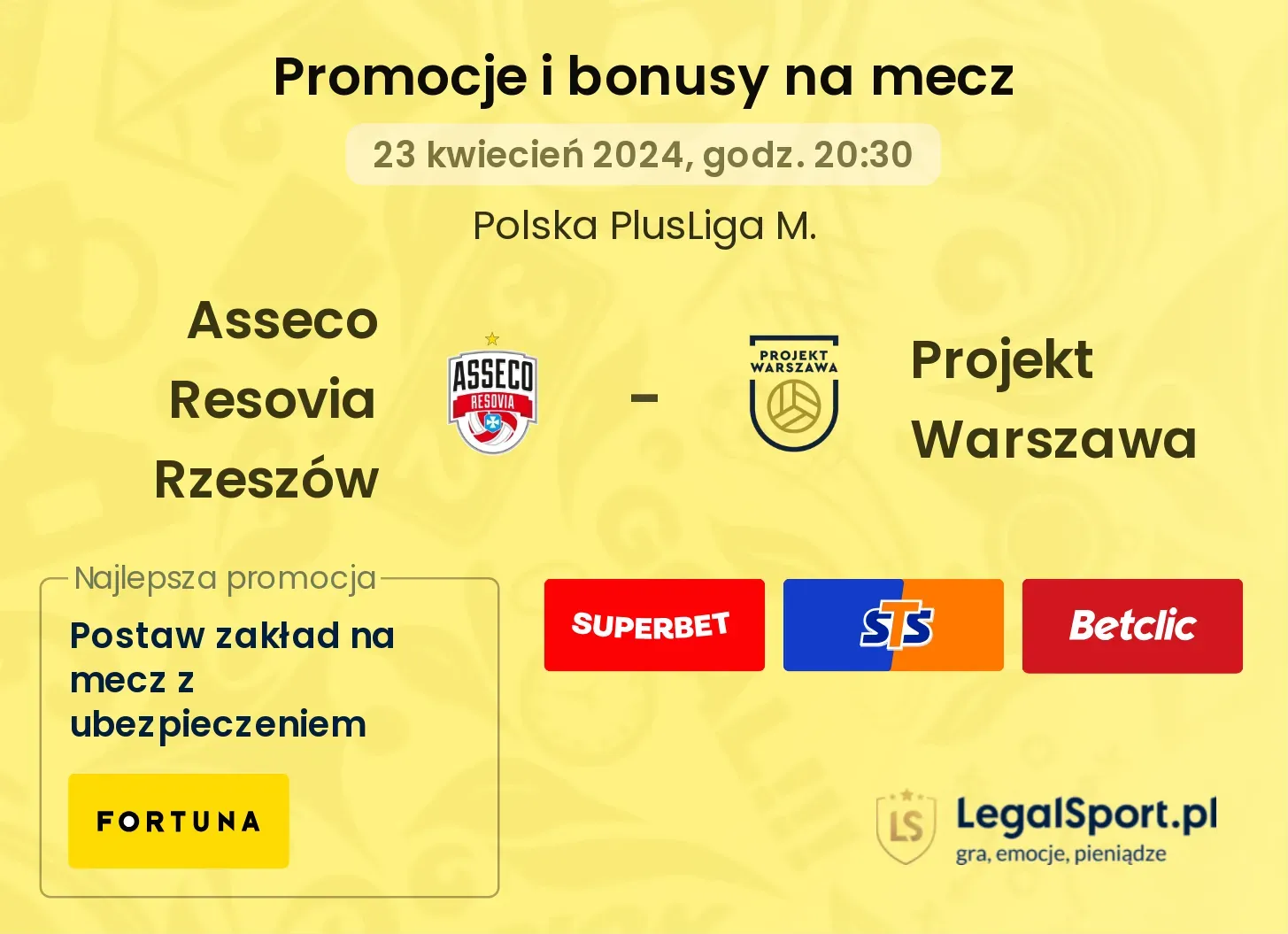 Asseco Resovia Rzeszów - Projekt Warszawa promocje bonusy na mecz