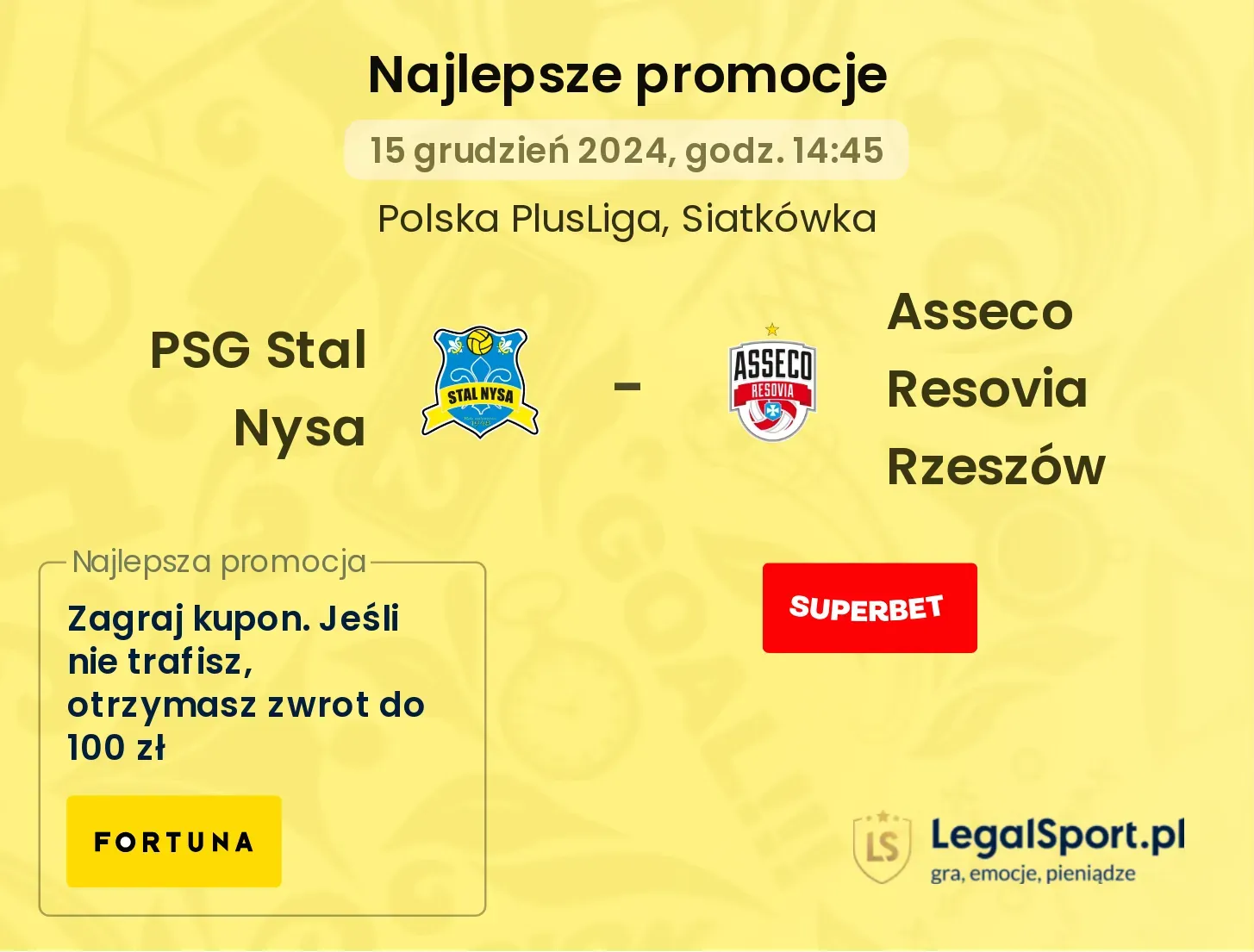 PSG Stal Nysa - Asseco Resovia Rzeszów promocje u bukmacherów