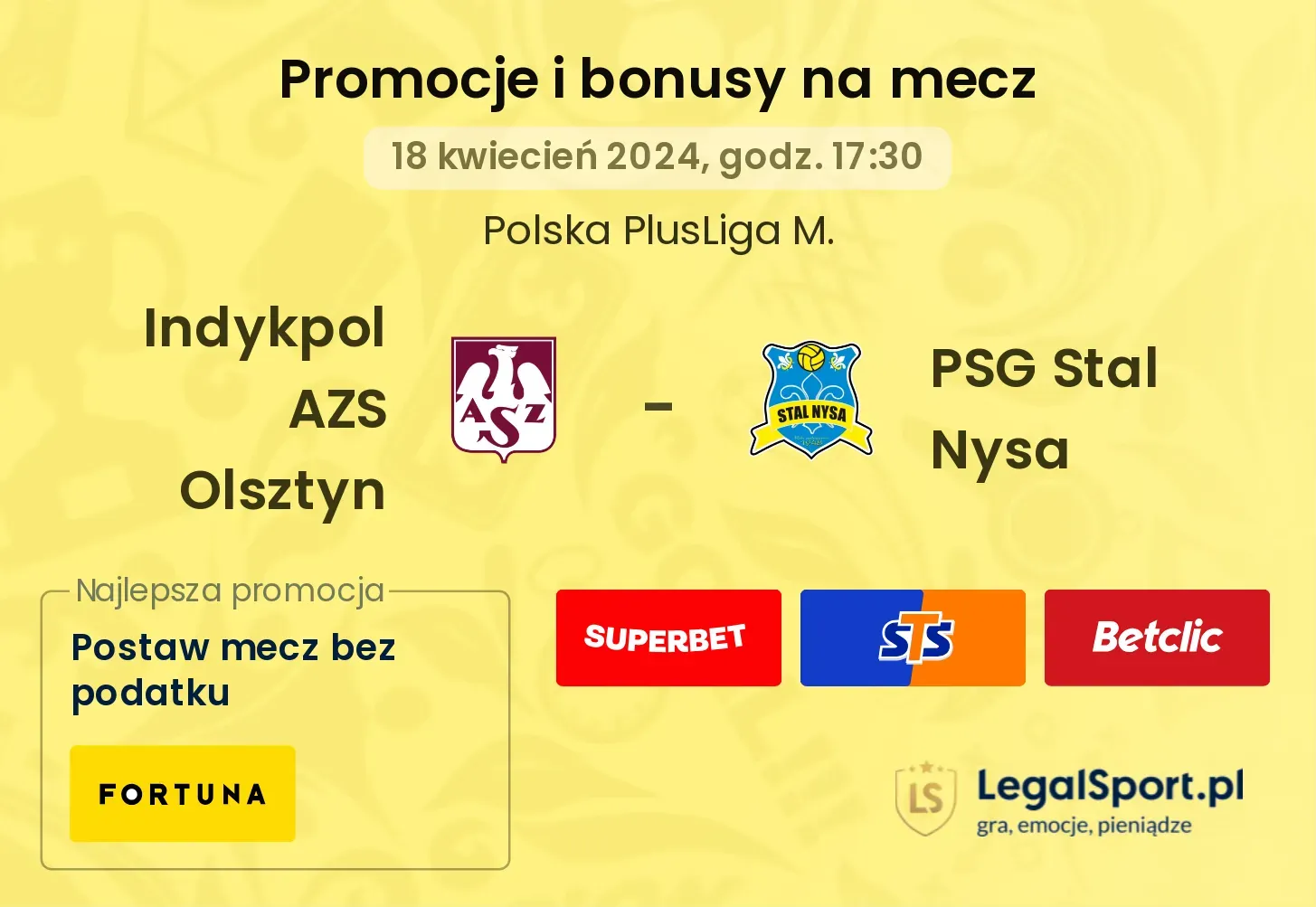 Indykpol AZS Olsztyn - PSG Stal Nysa promocje bonusy na mecz