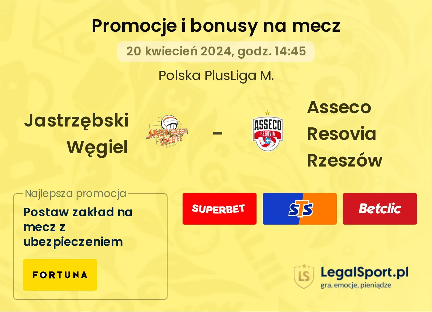 Jastrzębski Węgiel - Asseco Resovia Rzeszów promocje bonusy na mecz