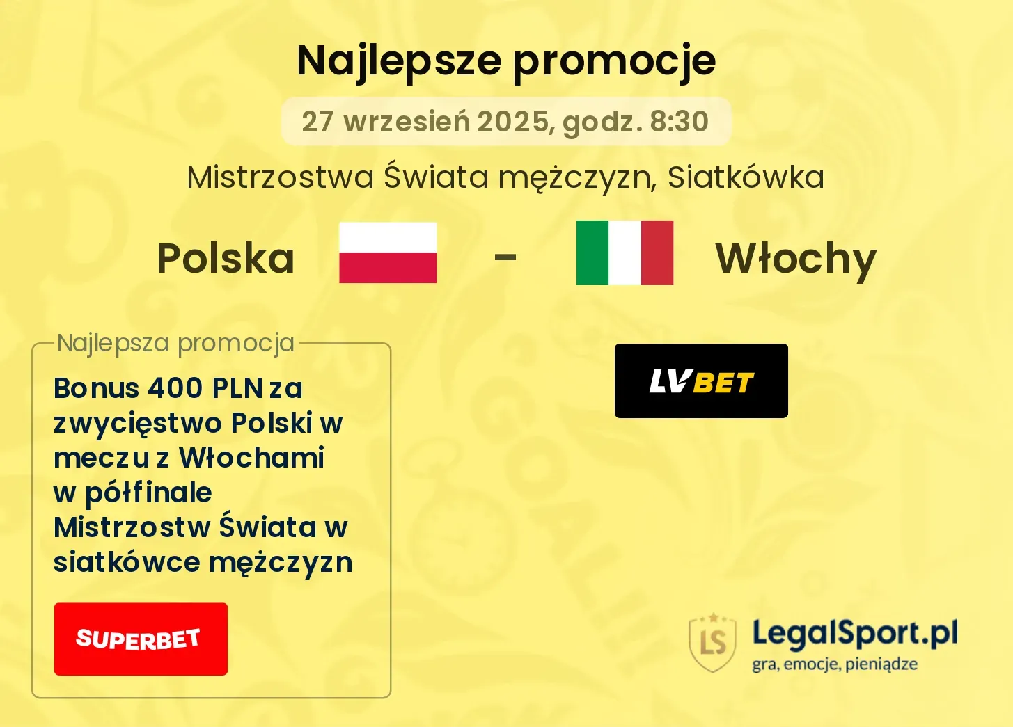 Polska - Włochy promocje u bukmacherów