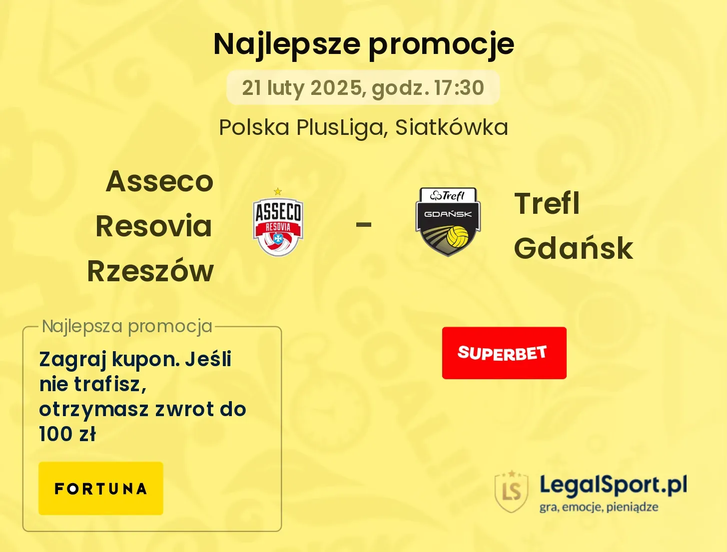 Asseco Resovia Rzeszów - Trefl Gdańsk promocje bukmacherskie