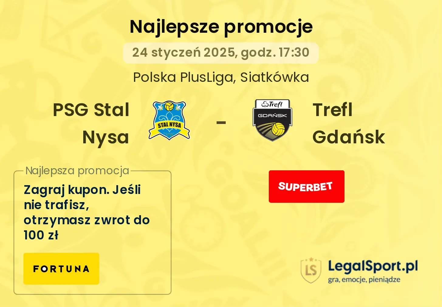 PSG Stal Nysa - Trefl Gdańsk promocje u bukmacherów