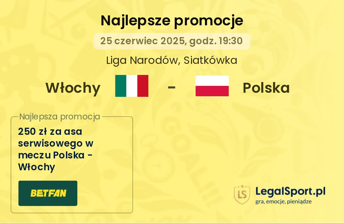 Włochy - Polska promocje u bukmacherów