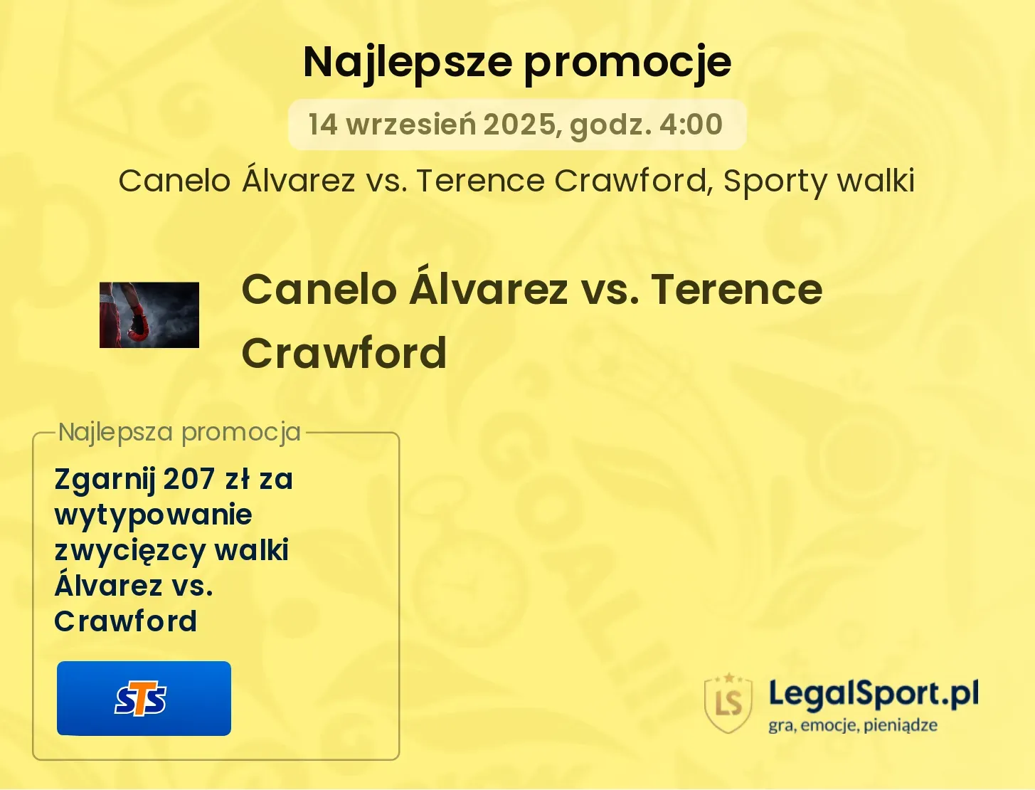 Promocje bukmacherskie na walkę Canelo Álvarez vs. Terence Crawford
