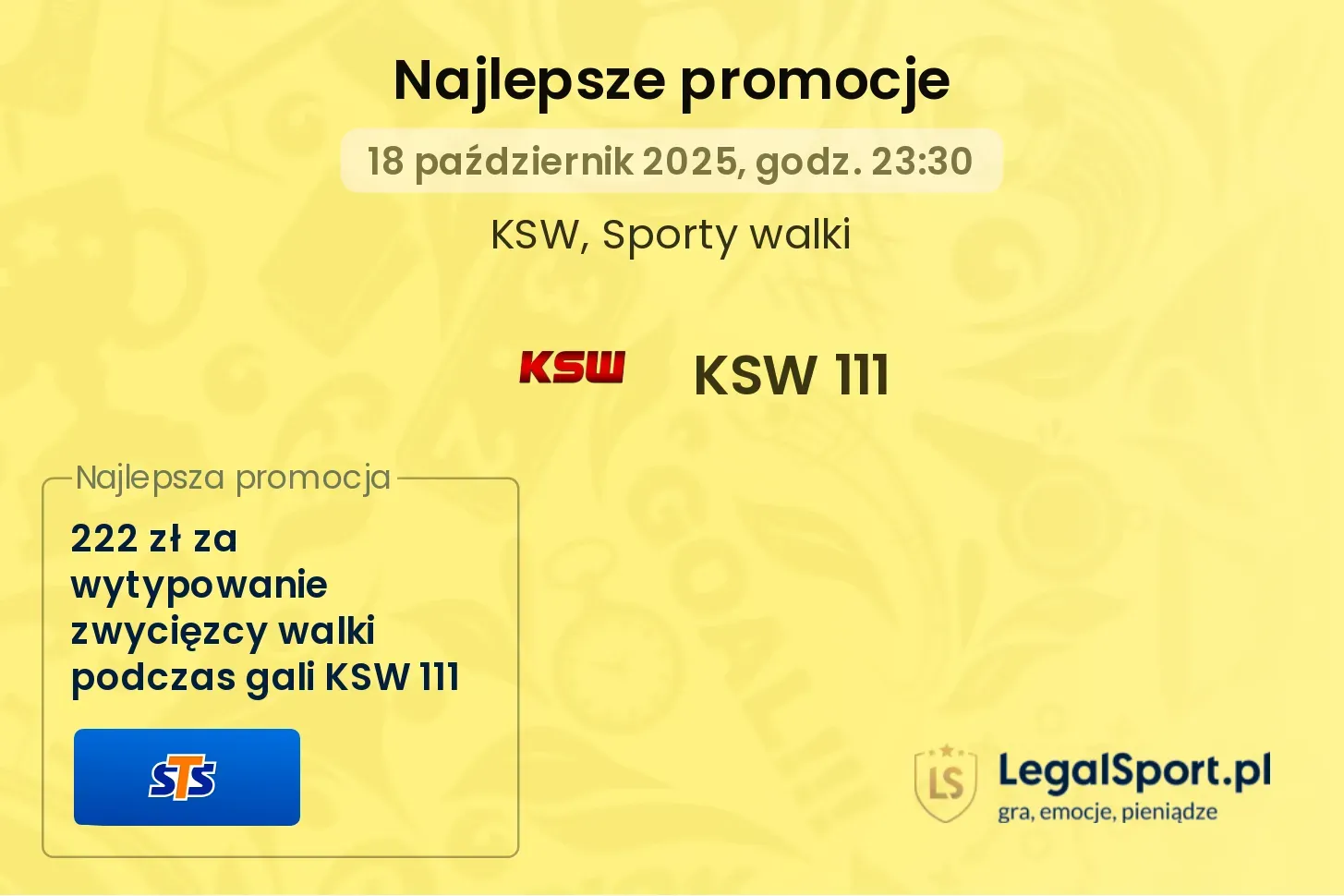 Promocje bukmacherskie na KSW 111