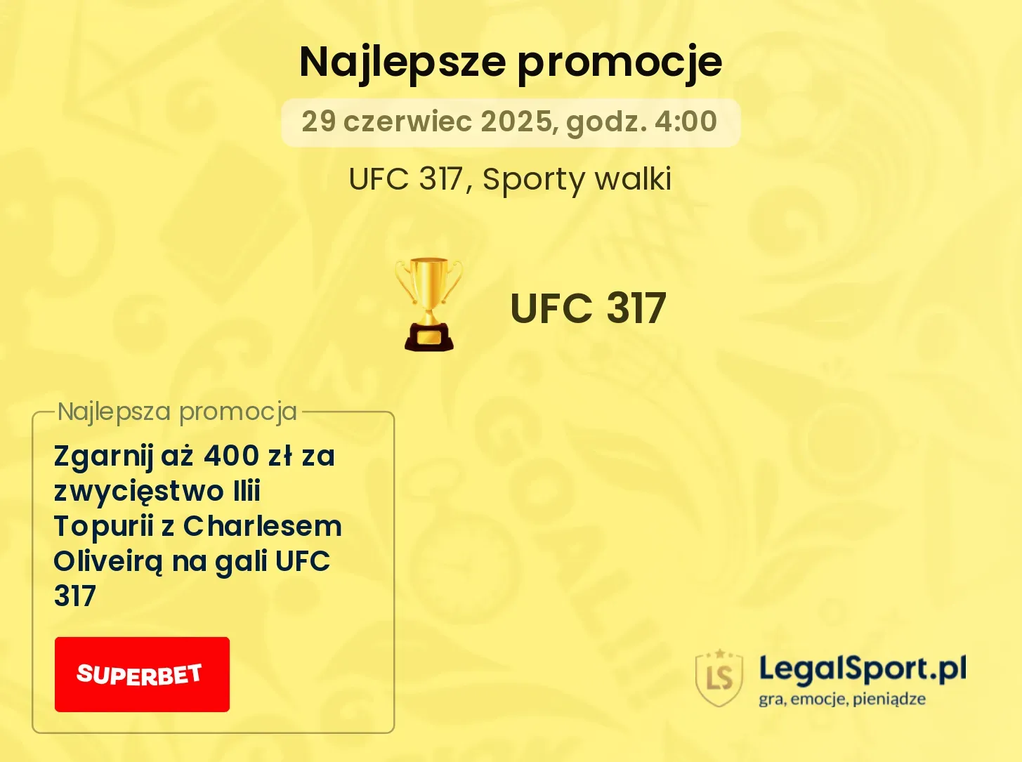 UFC 317 promocje bukmacherskie