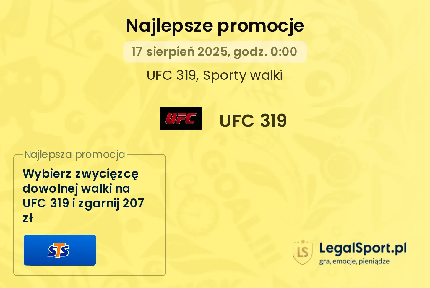 UFC 319 promocje bukmacherskie