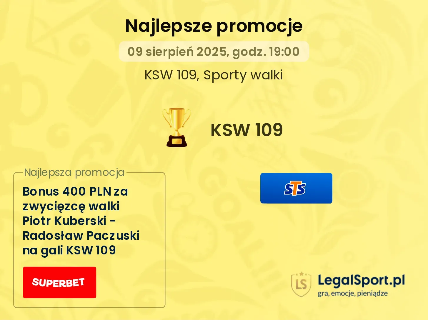 Promocje bukmacherskie na KSW 109